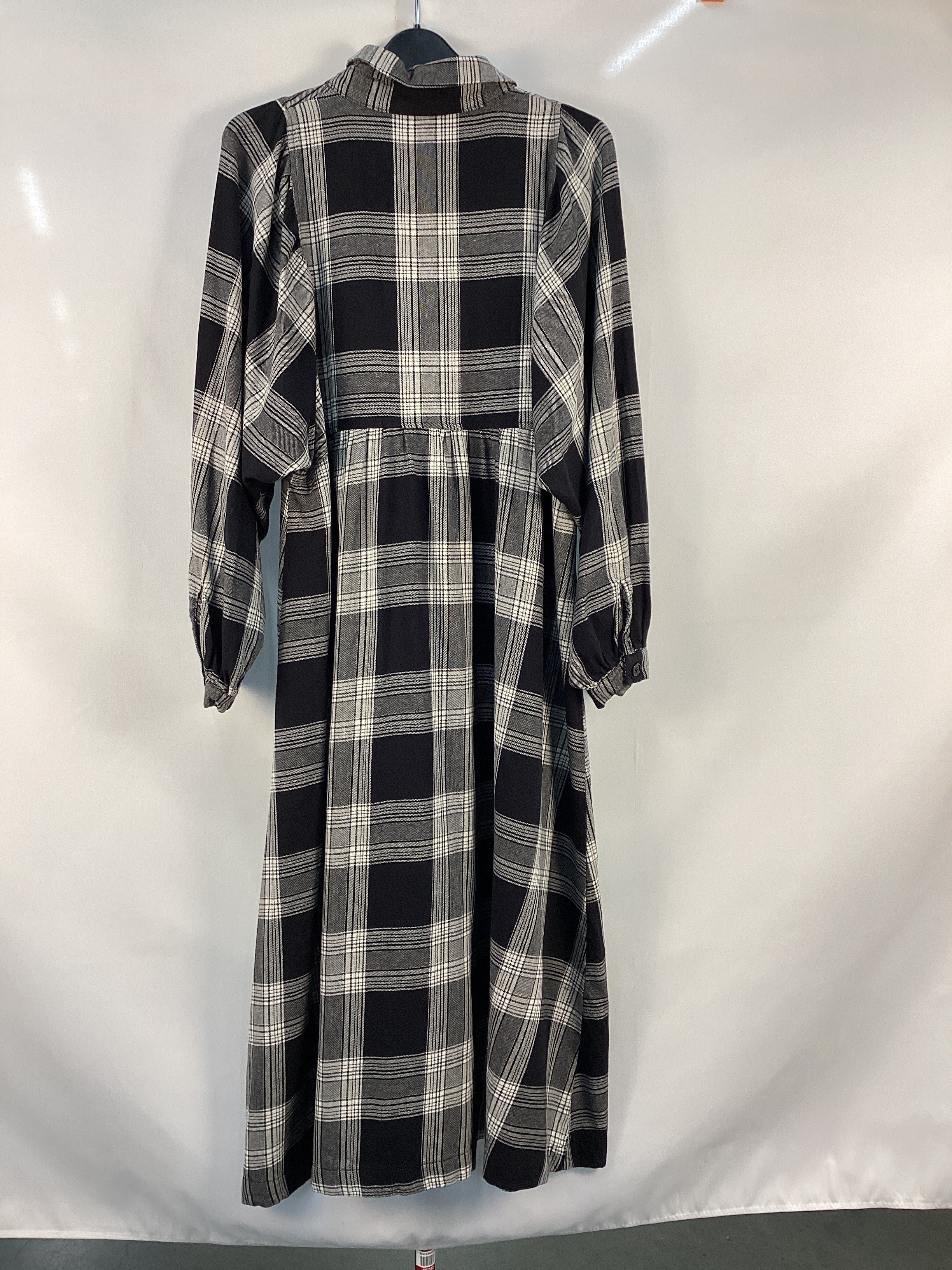 Re-Loved Check Shirt Midi Dress - Size 14