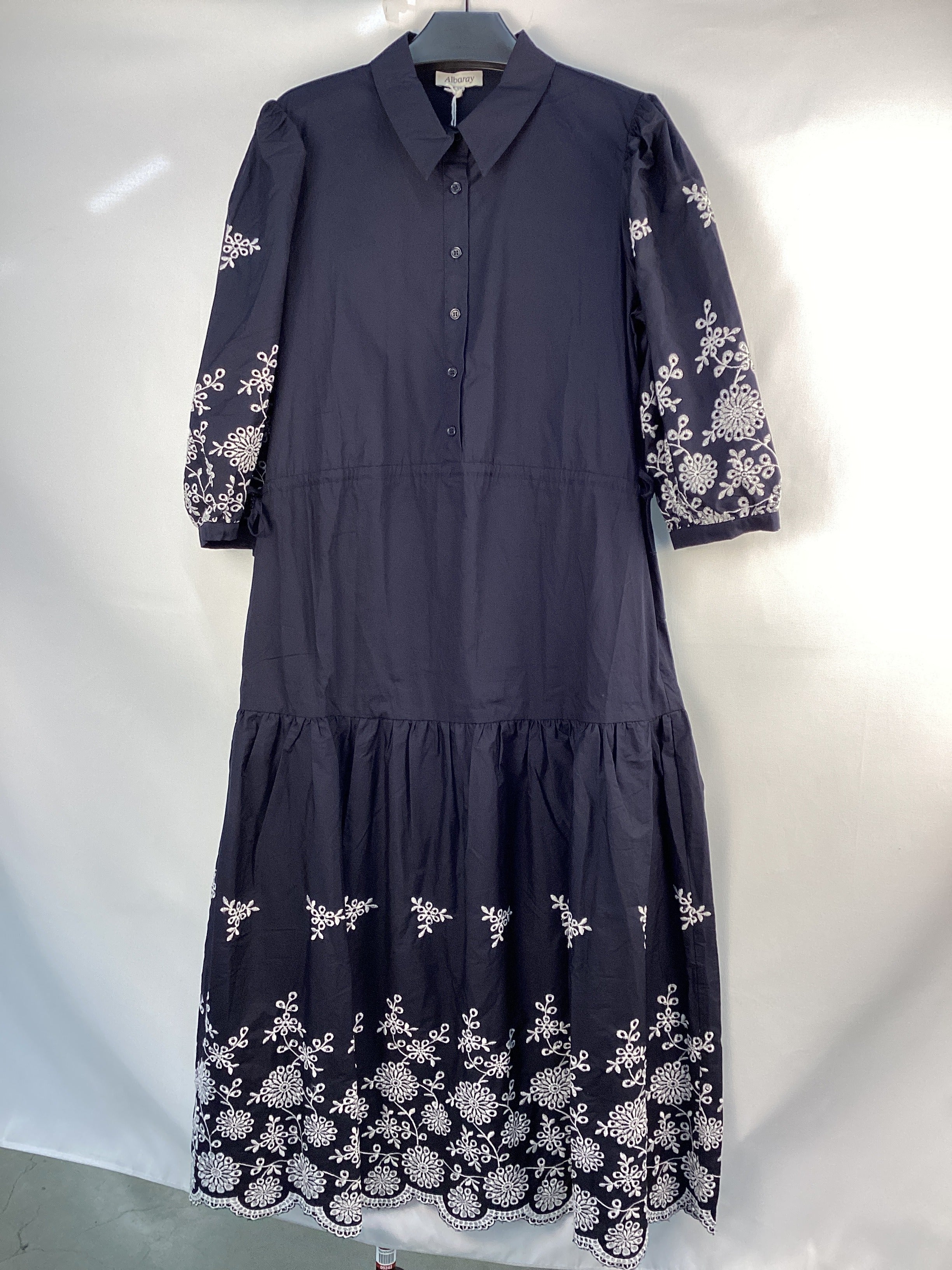 Re-Loved Broderie Cotton Dress - Size 12
