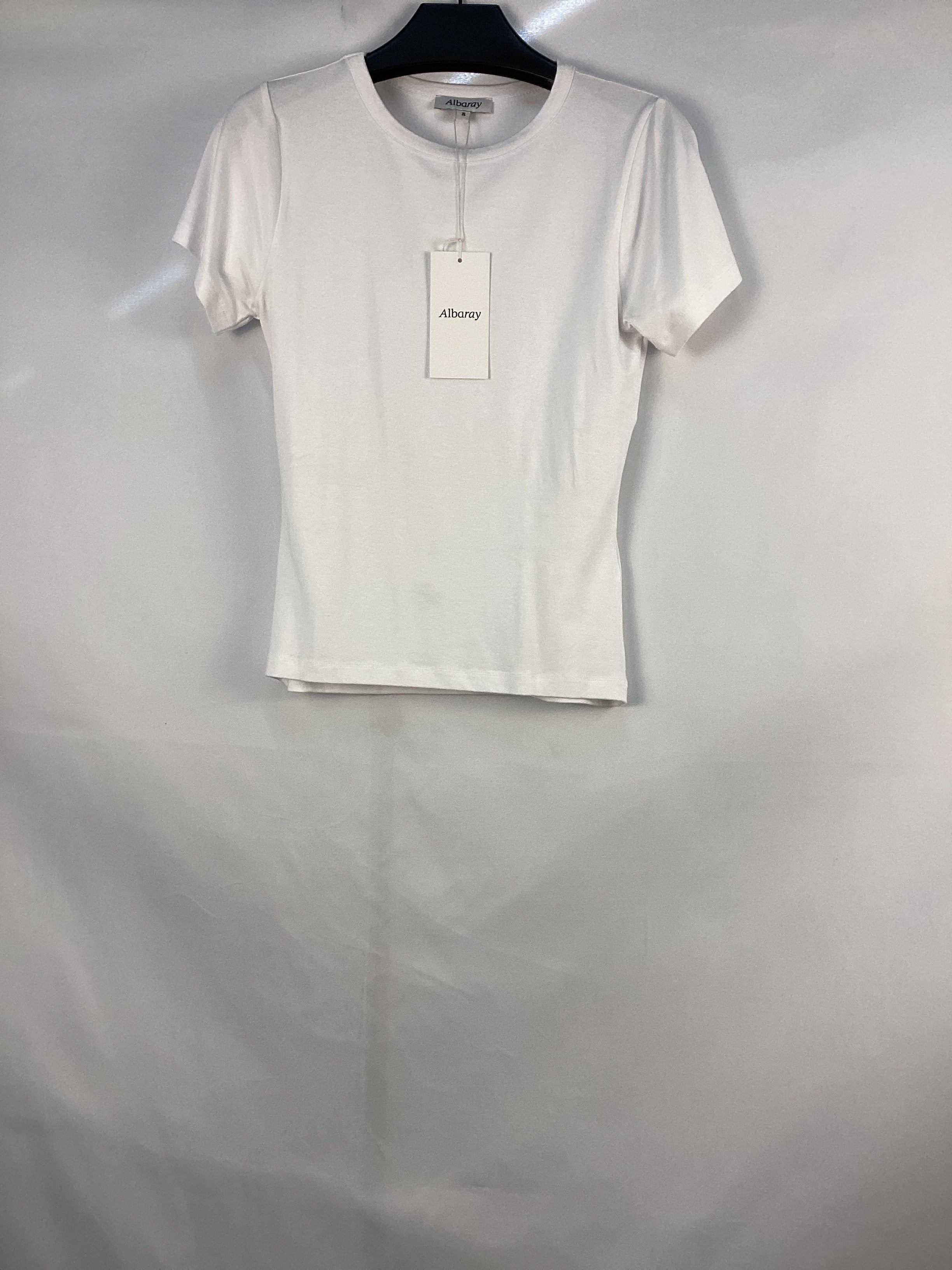 Re-Loved  White Fitted T Shirt - Size 8