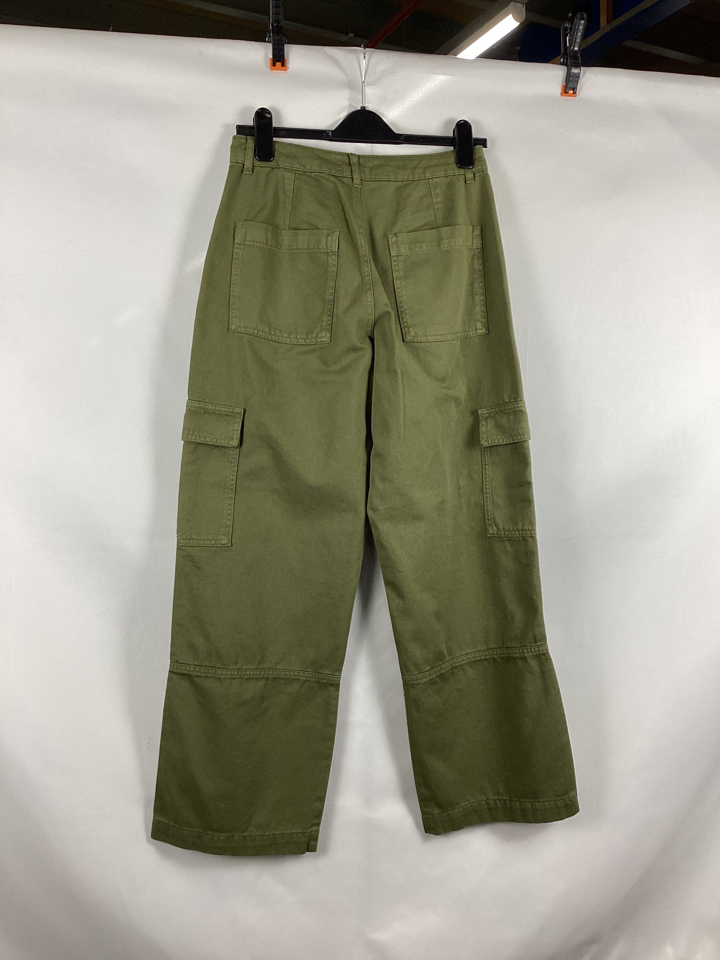 Re-Loved Green Utility Pocket Cargo Trousers - Size 10