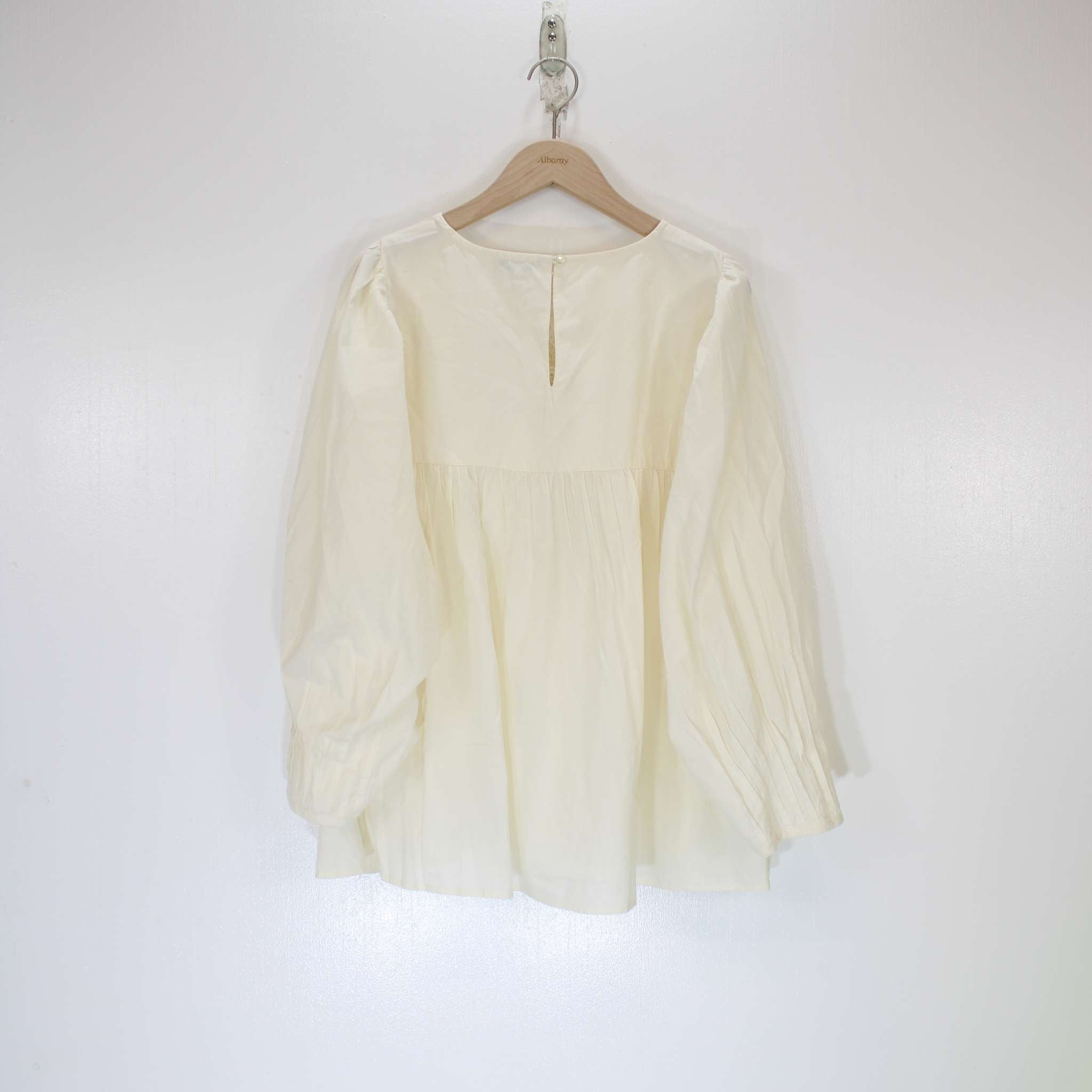 Re-Loved Cream Embroidered Yoke Top Size 16