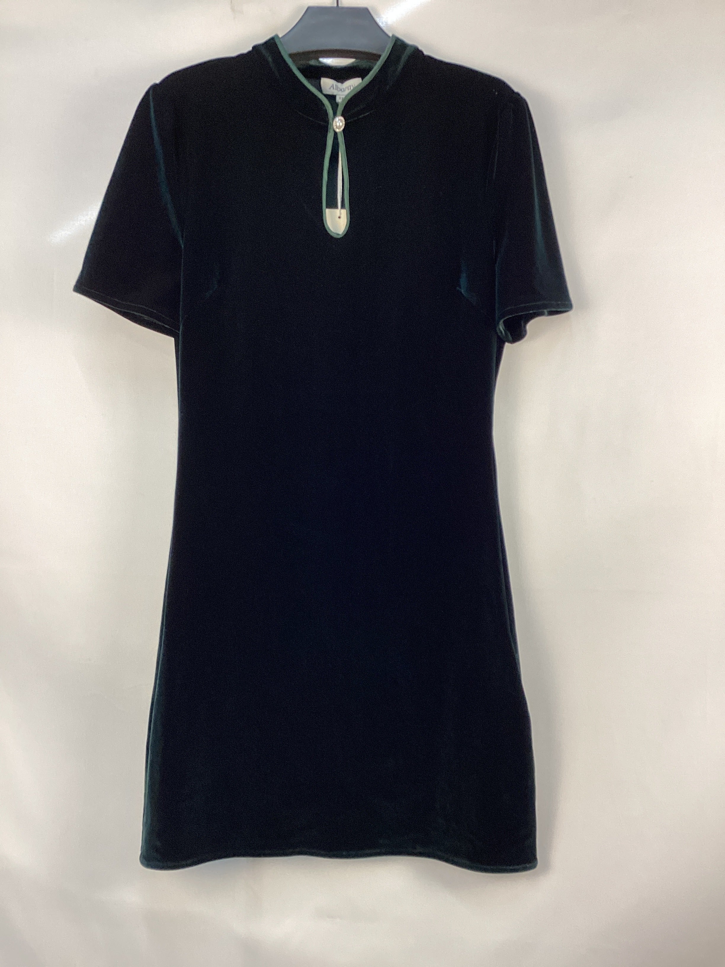 Re-Loved  Velvet Mandarin Collar Dress - Size 12