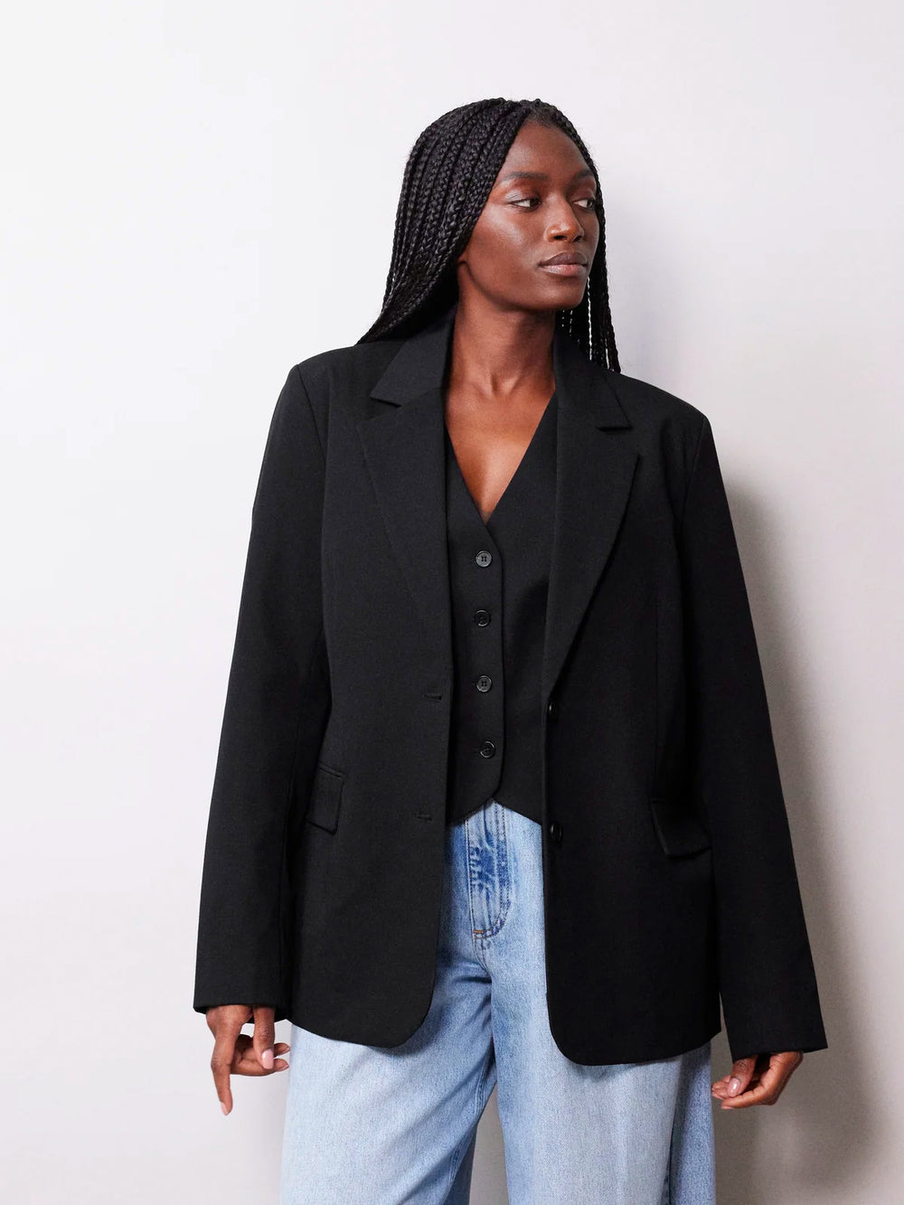 Black Tailored Co-Ord Set Waistcoat