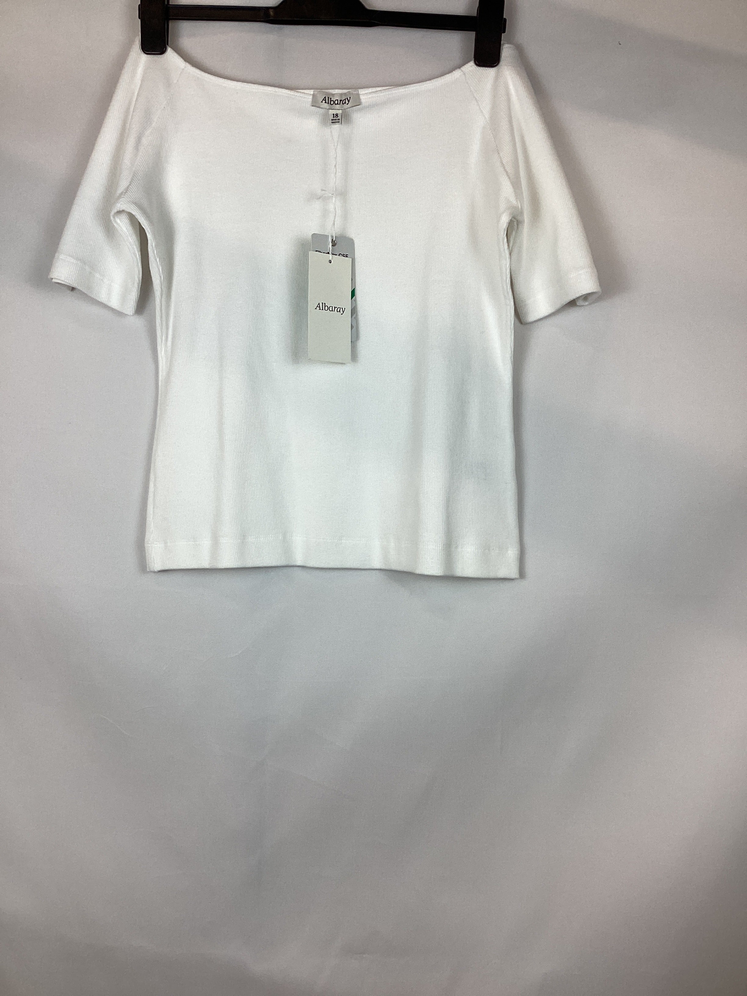 Re-Loved White Bardot Top - Size 18