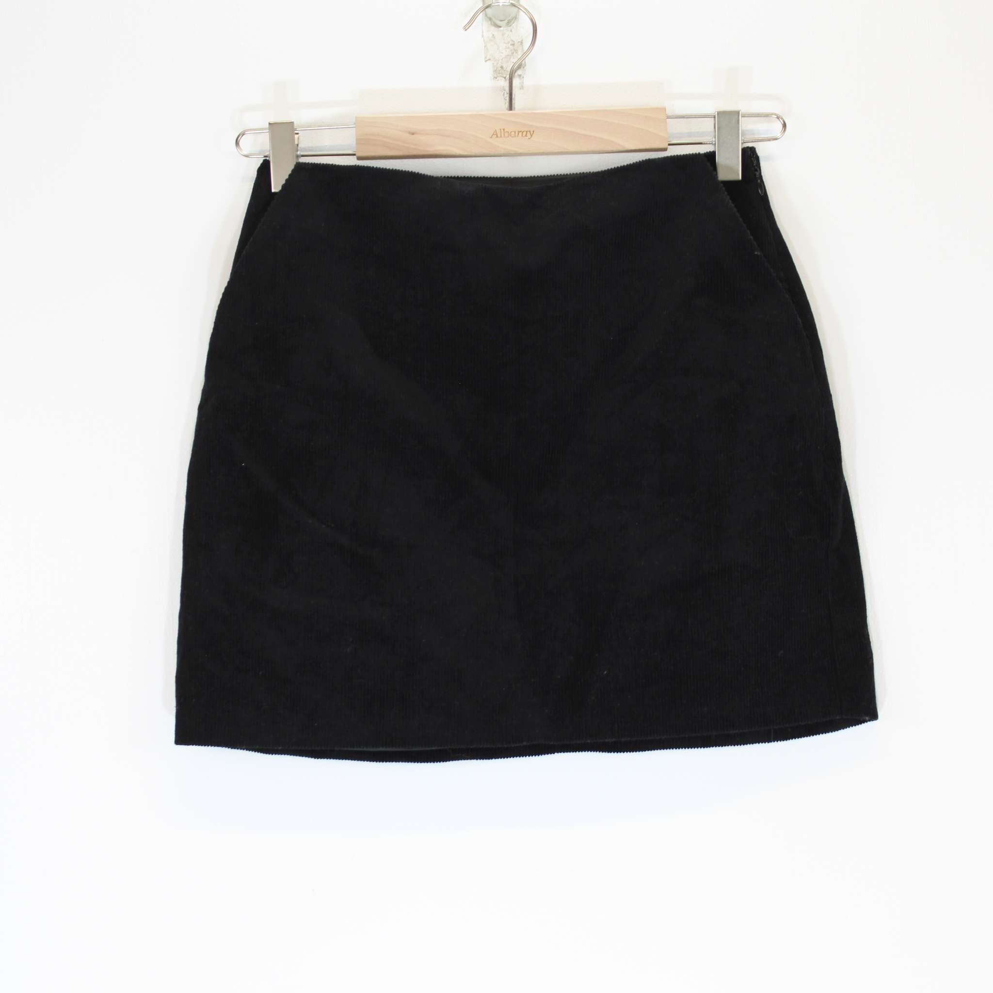 Re-Loved Black Cord Pelmet Skirt Size 8