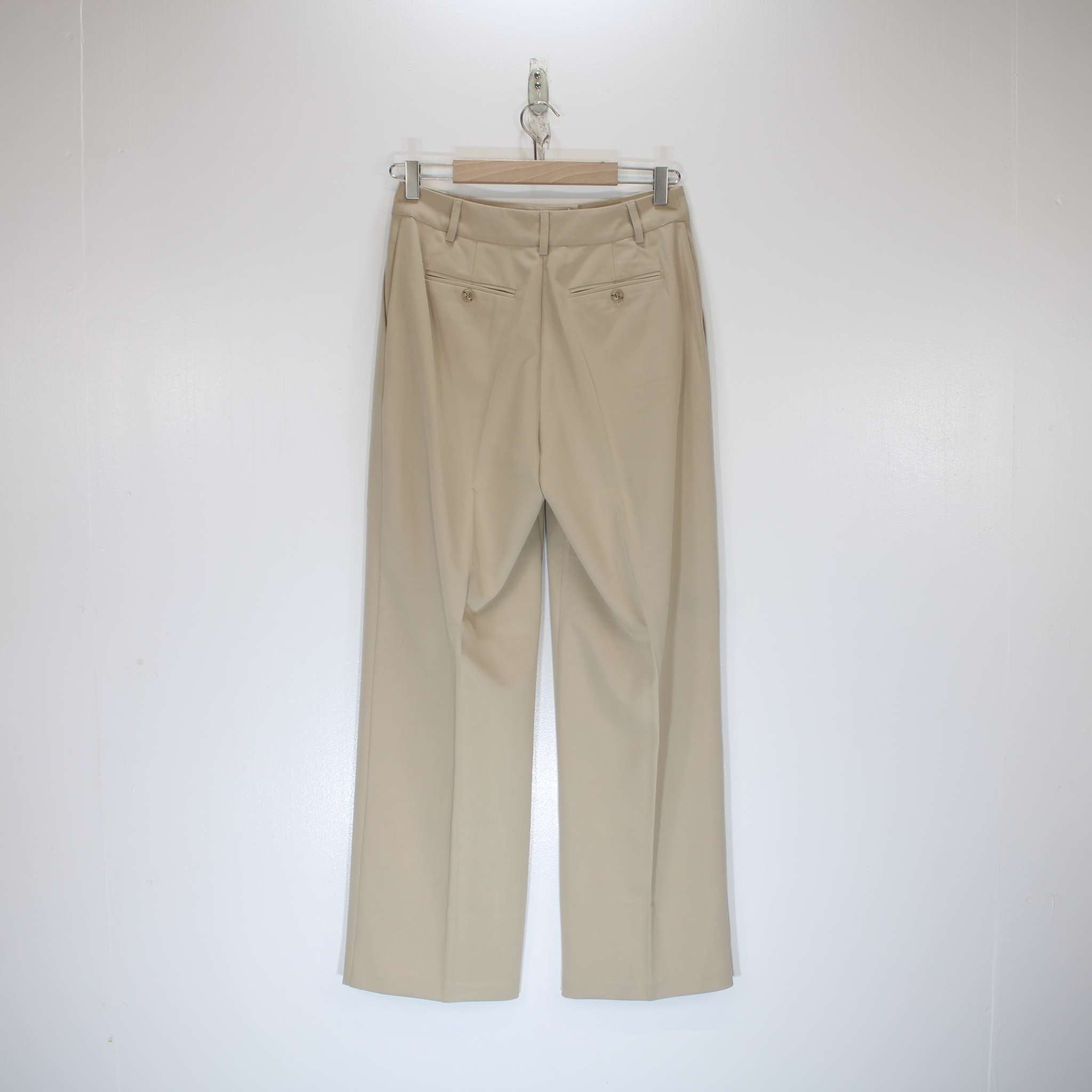 Re-Loved Stone Tailored Pleat Front Trousers Size 10