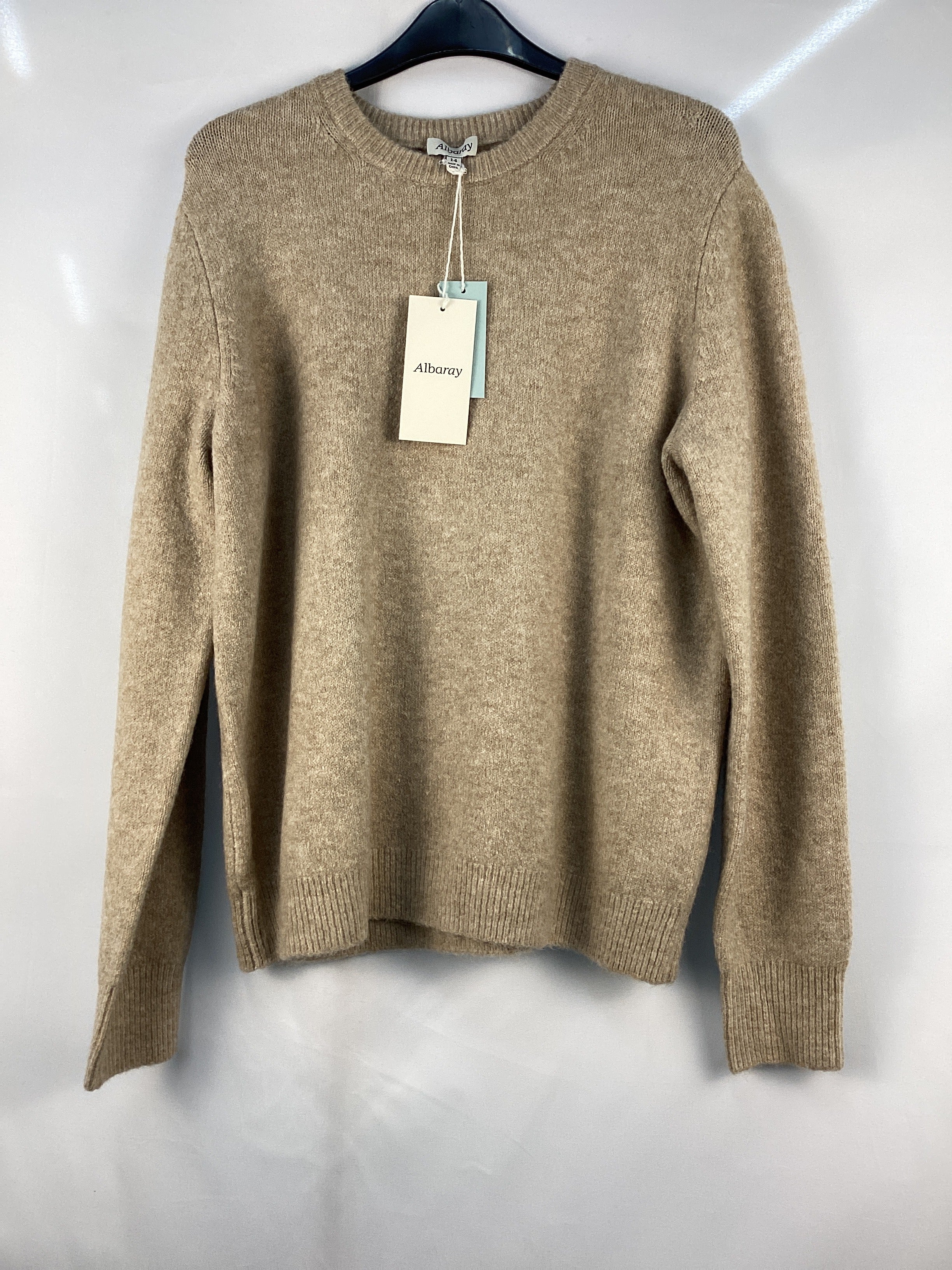 Re-Loved Camel Cosy Crew Neck - Size 14