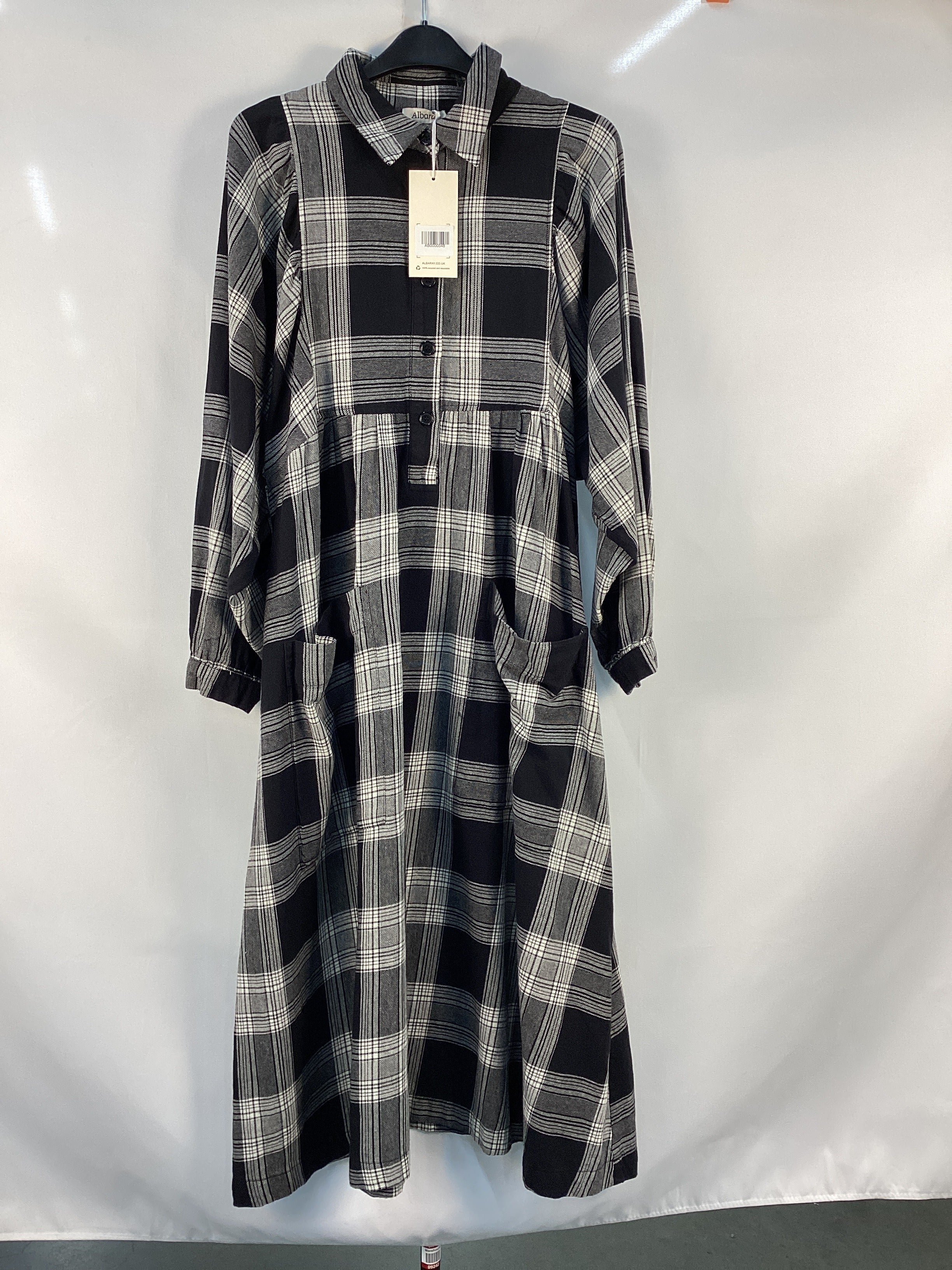 Re-Loved Check Shirt Midi Dress - Size 14
