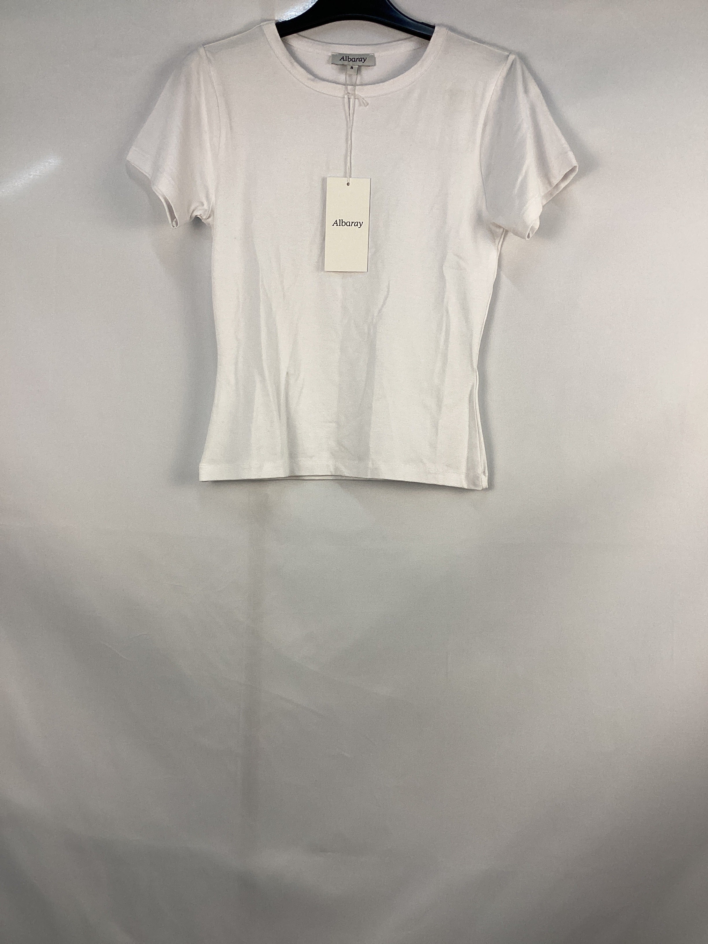 Re-Loved  White Fitted T Shirt - Size 8