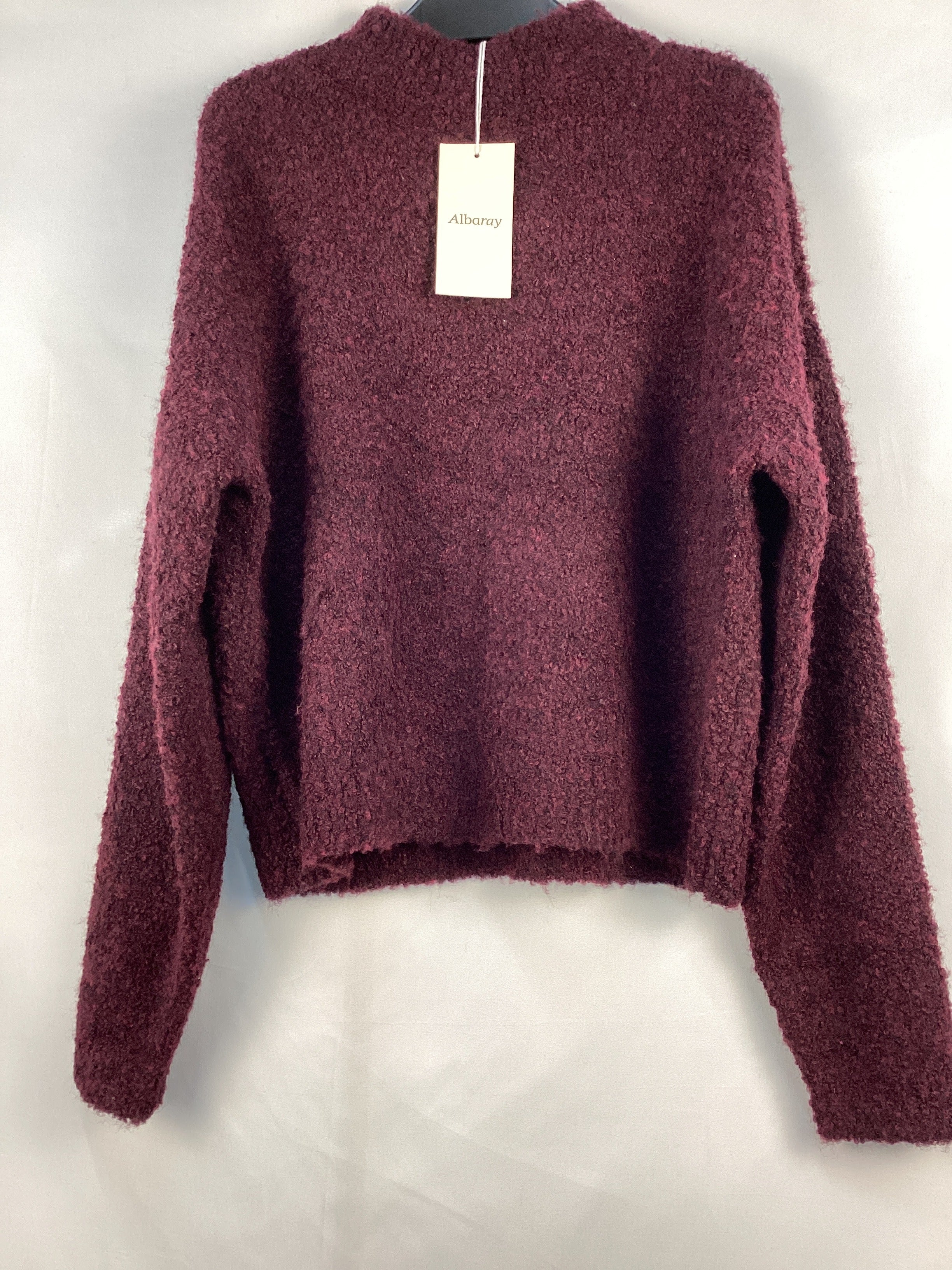 Re-Loved Burgundy Boucle Jumper - Size 10