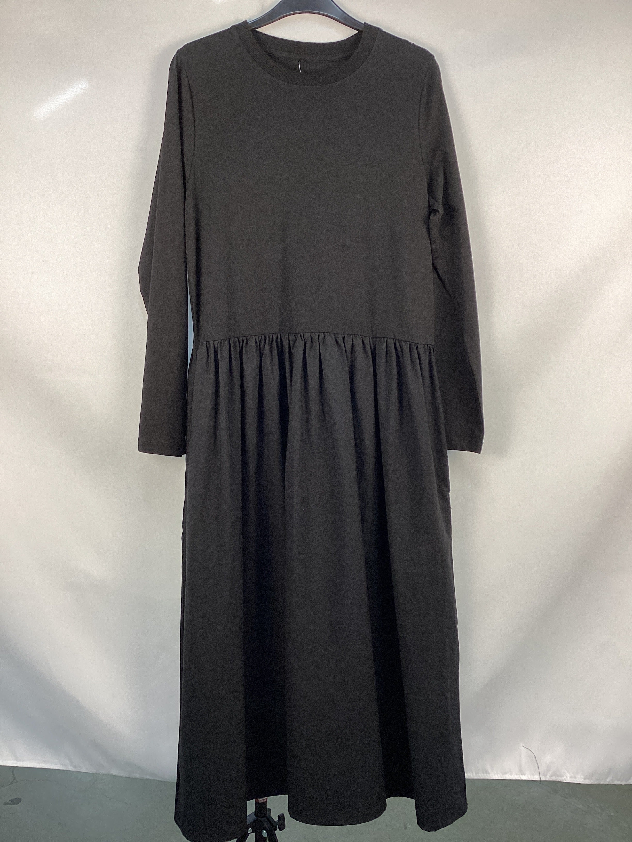Re-Loved  Long Sleeve Jersey and Woven Mix Dress - Size 8