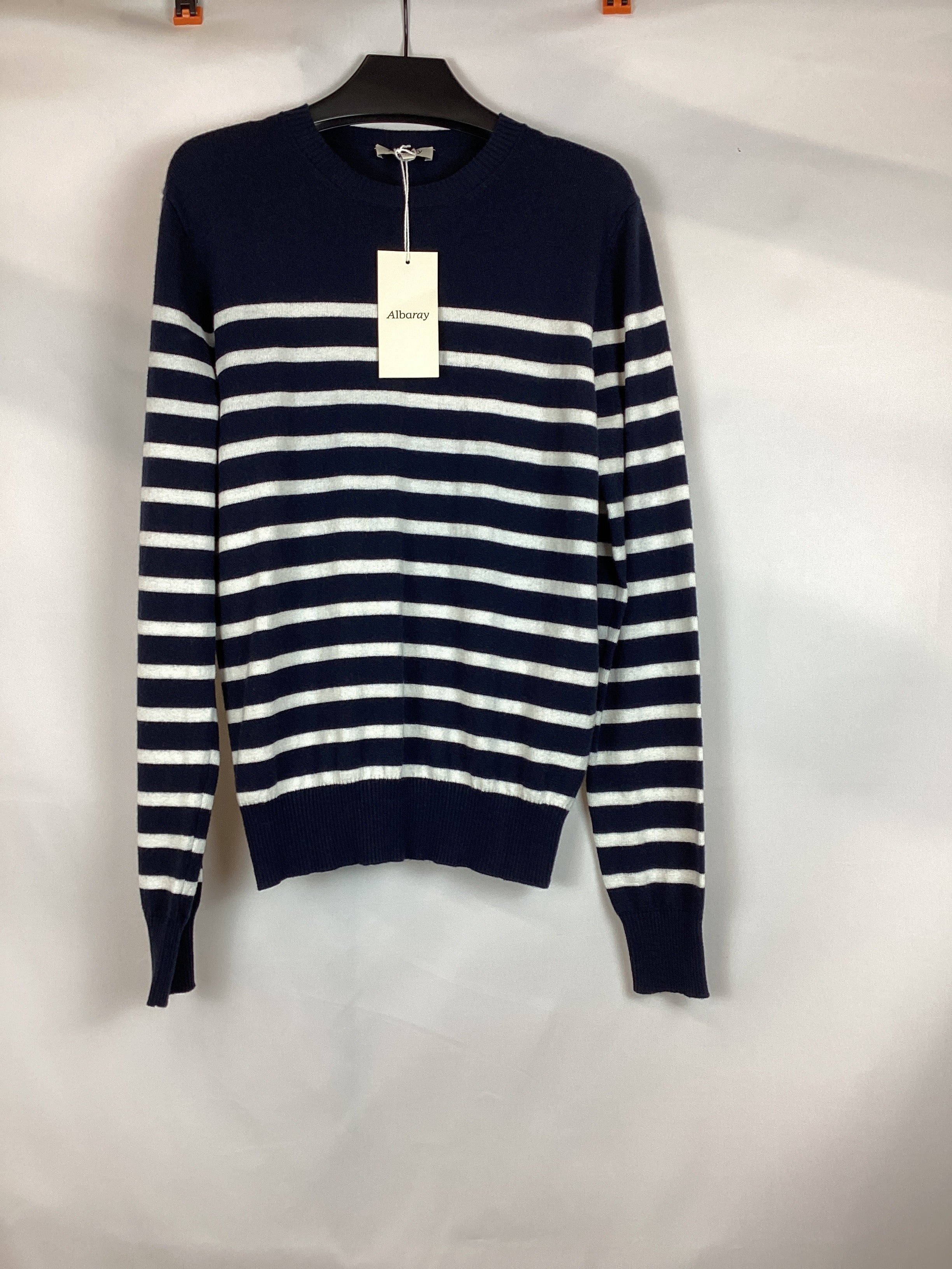Re-Loved Navy Stripe Crew Lightweight Jumper - Size 12
