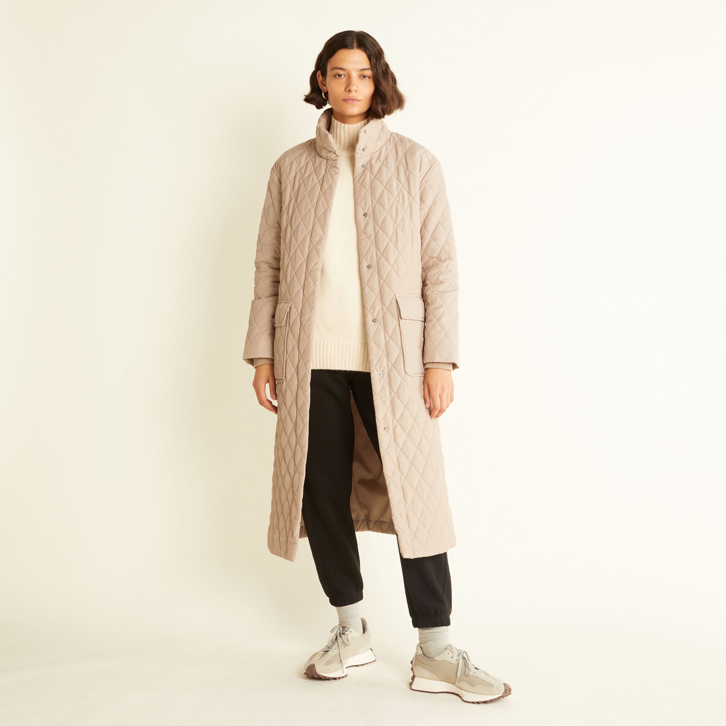 Sand Quilted Coat