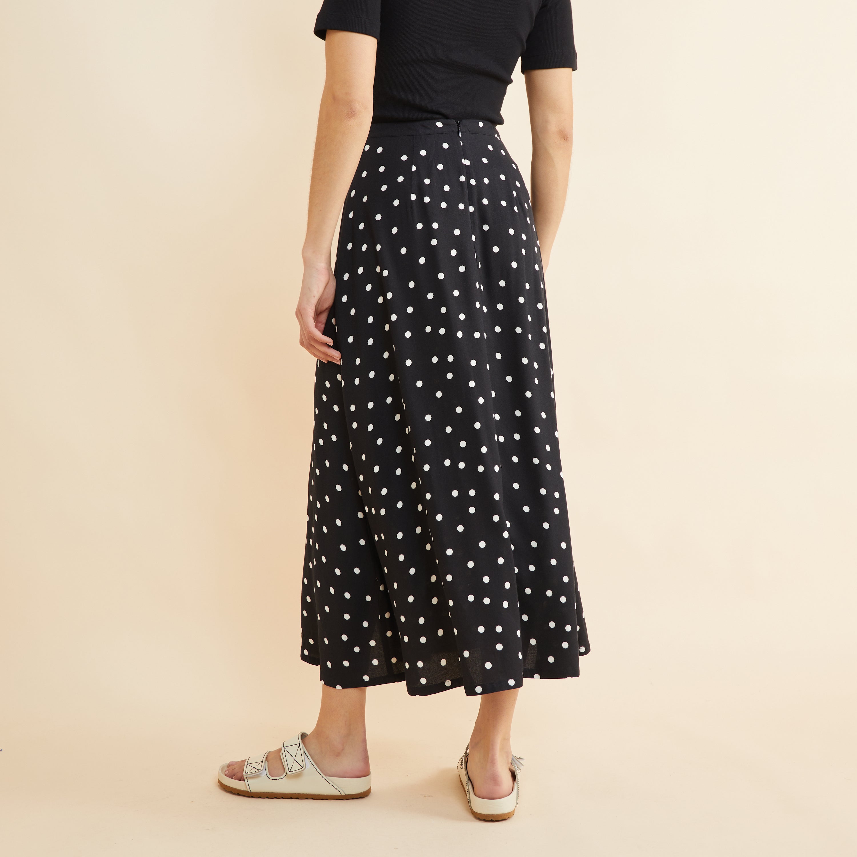 Black & White Spot Maxi Skirt