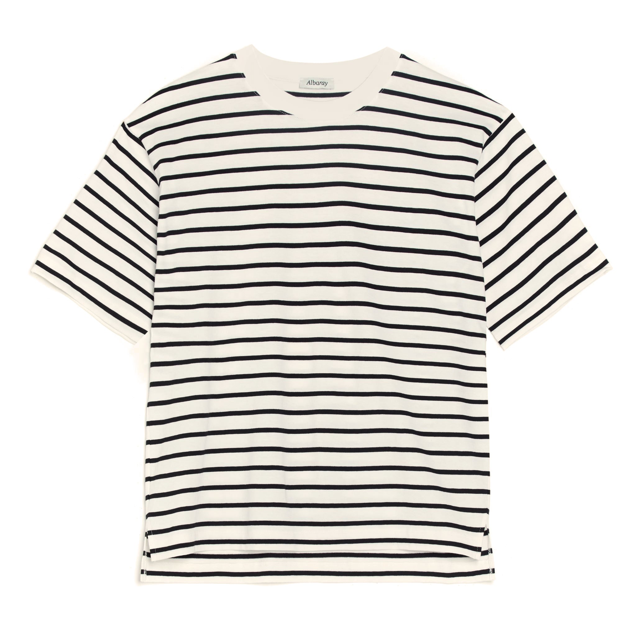 Black Relaxed Stripe Tee