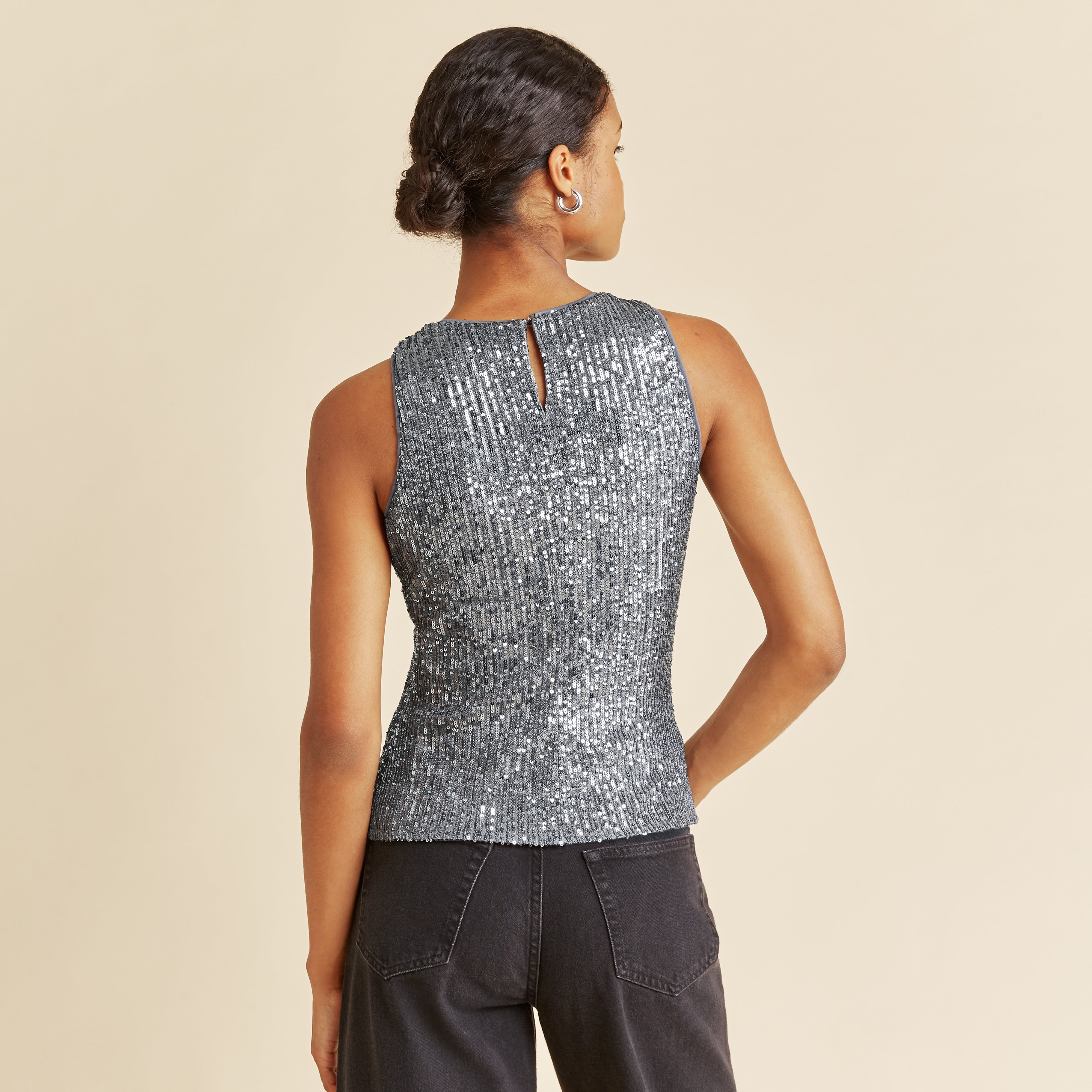 Silver Sequin Vest
