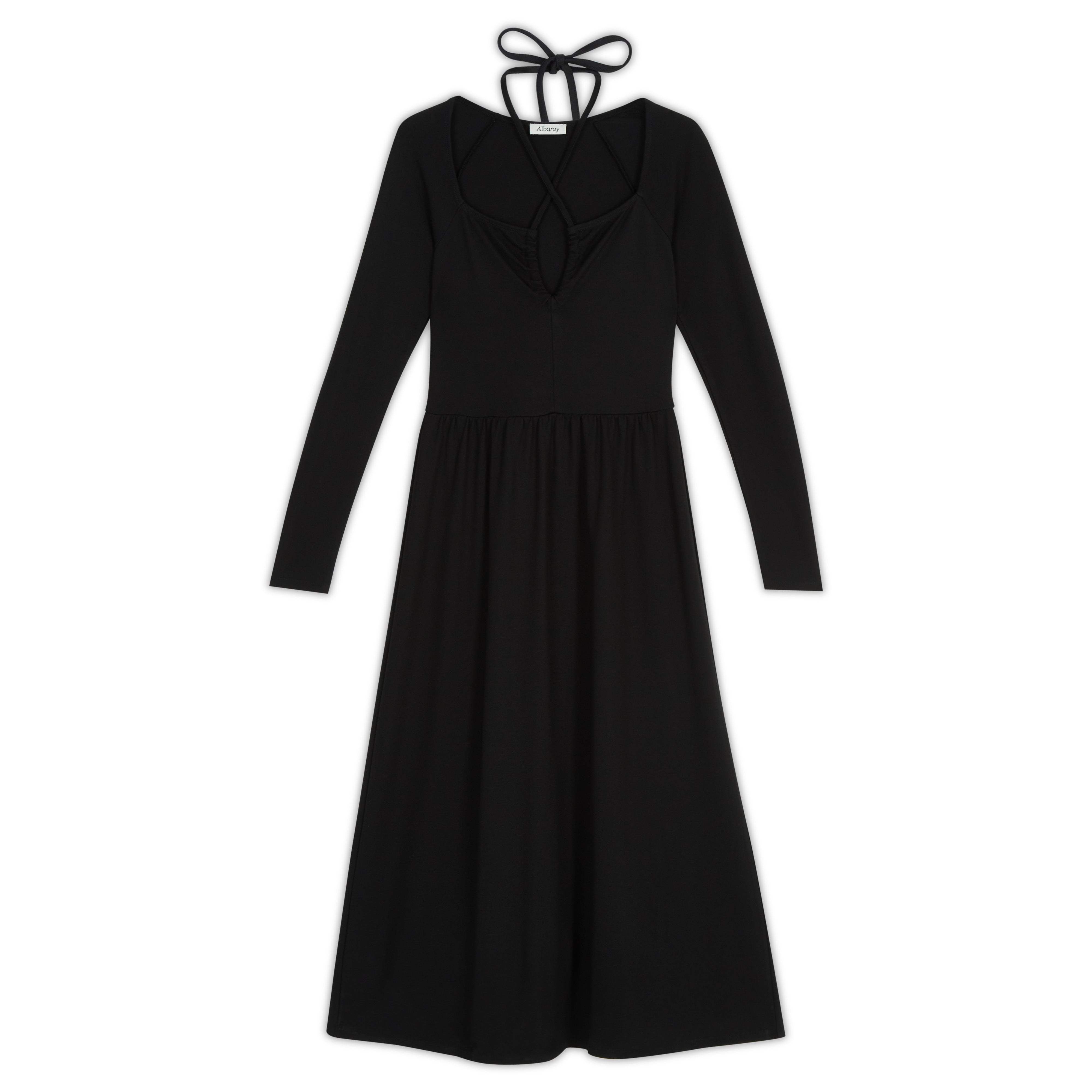 Black Jersey Halter Dress