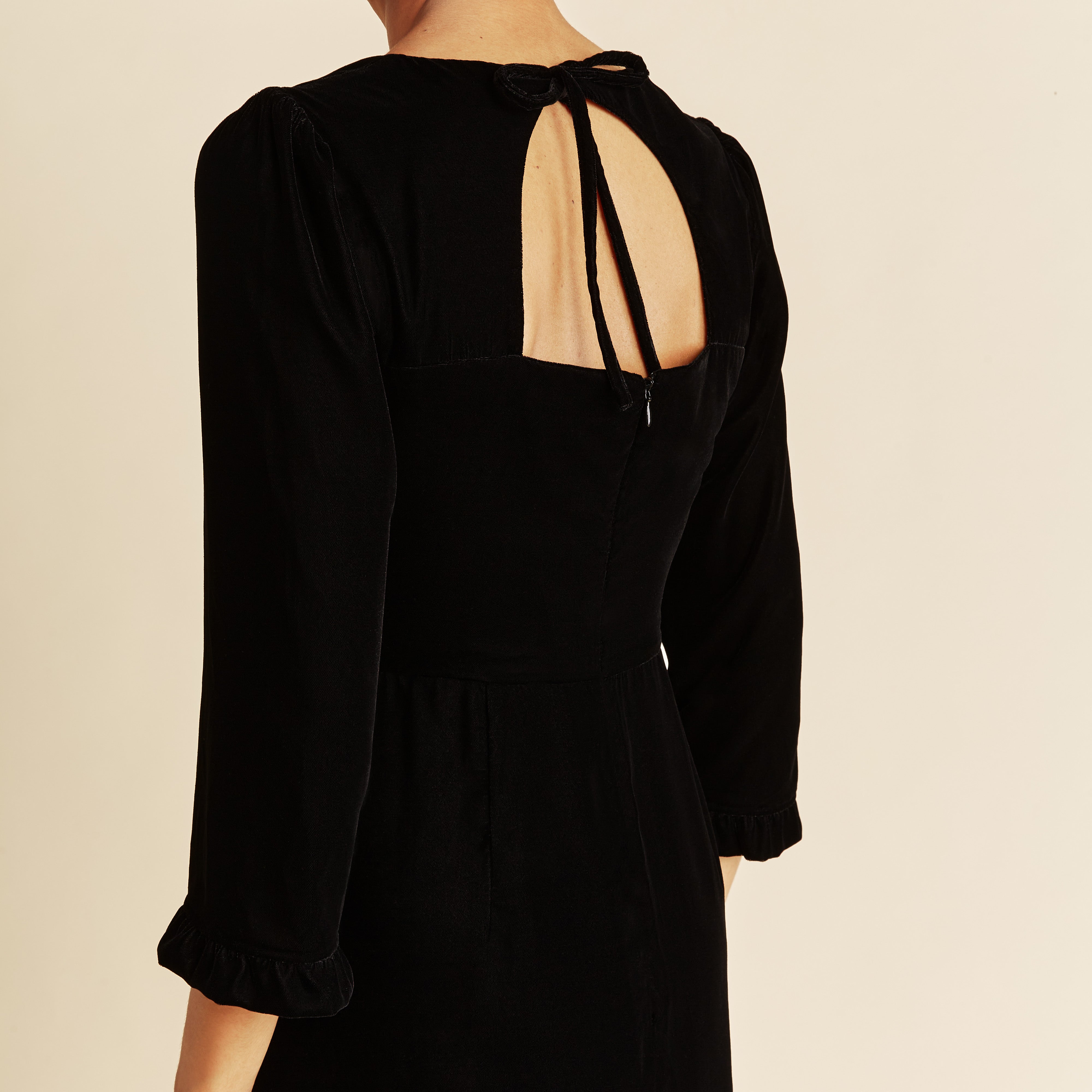 Black Velvet Midi Dress