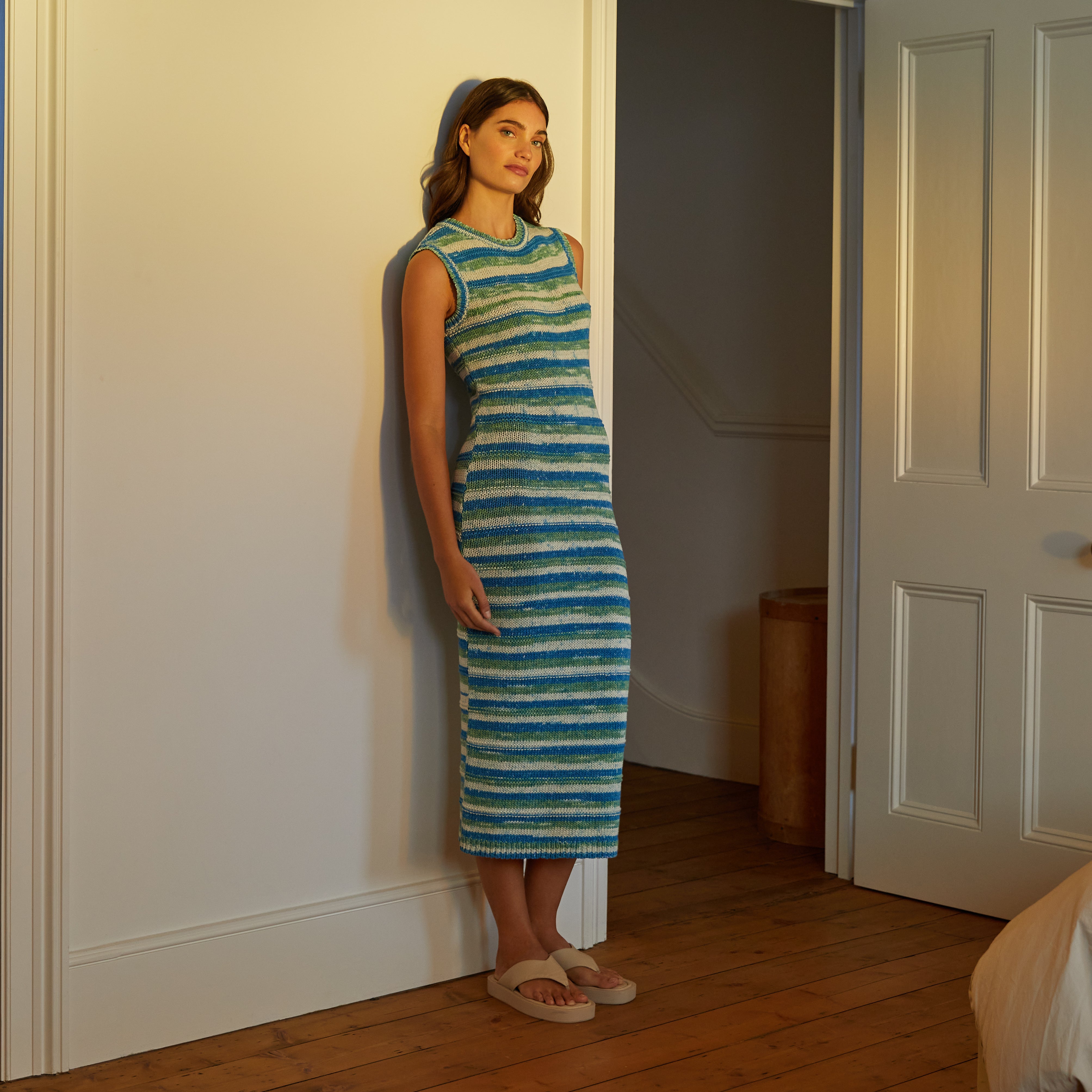 Striped midi sales tank dress