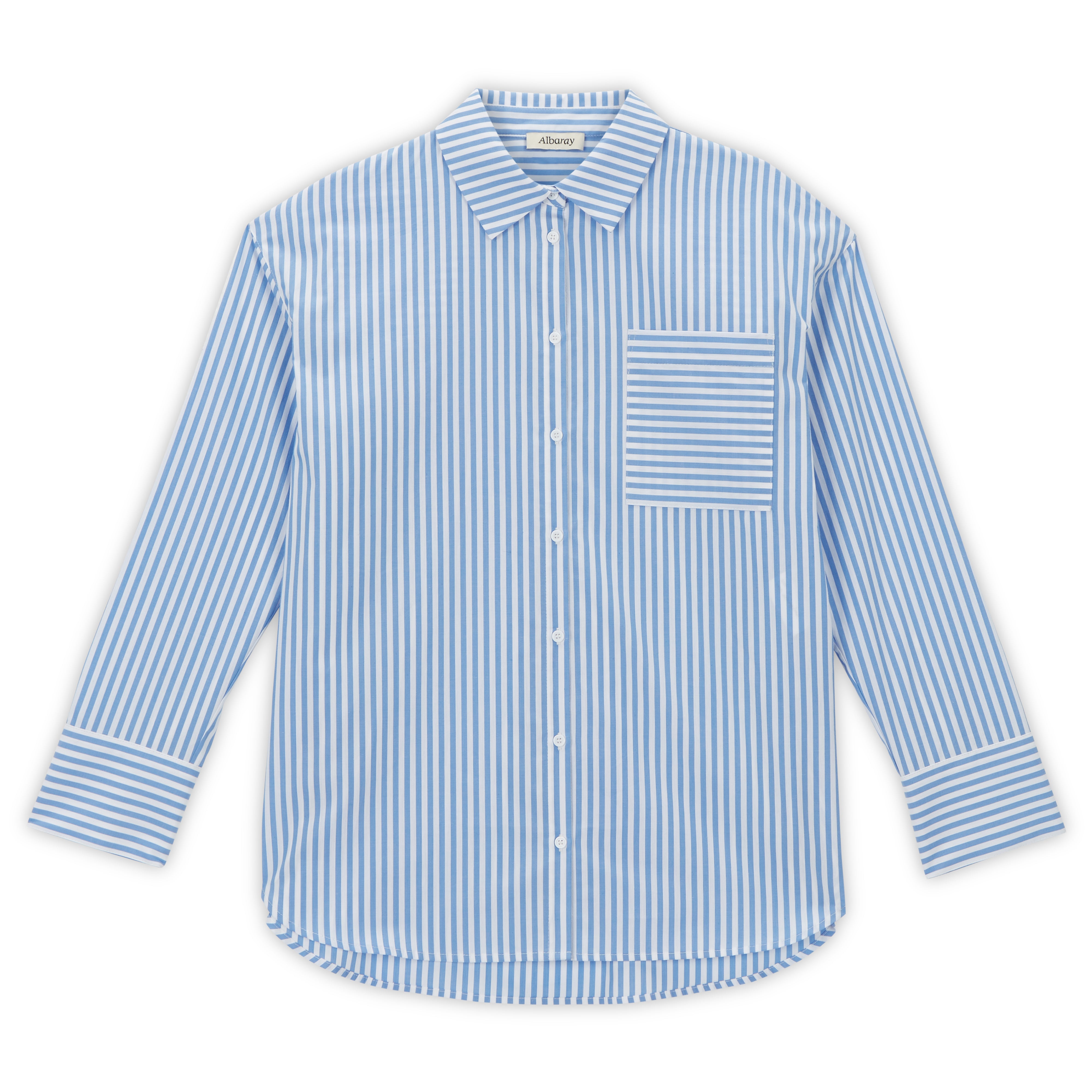 Blue White Stripe Organic Cotton Shirt