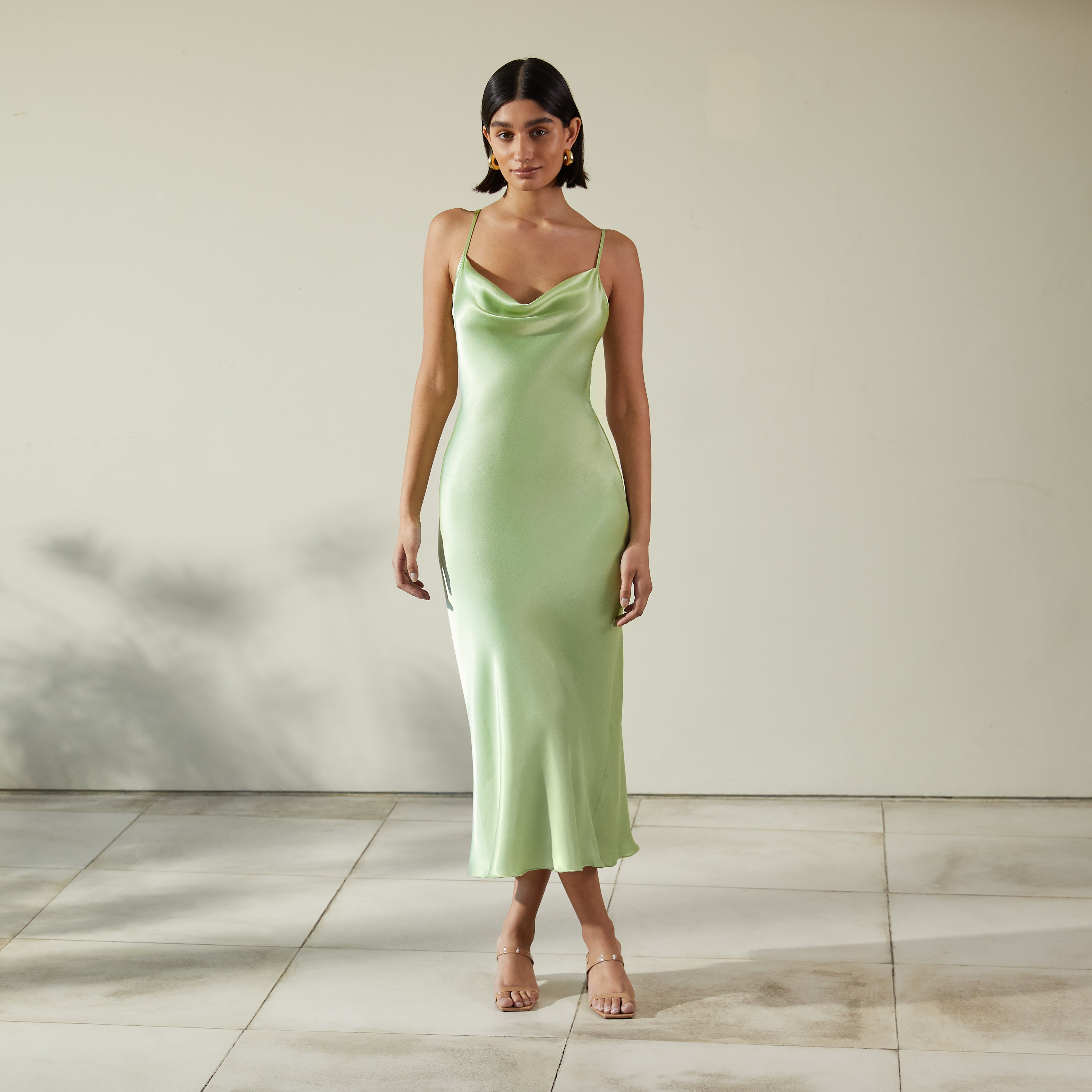 Cowl neck slip dress deals